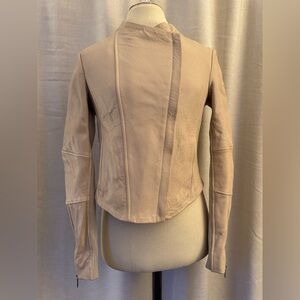 Vince Women's Beige Leather moto Jacket